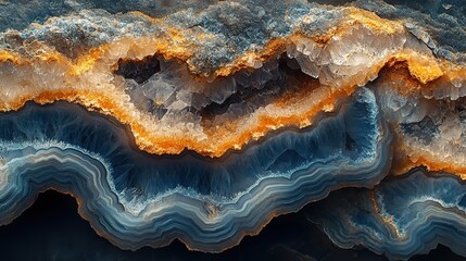 Obraz premium A close-up of the intricate patterns on the surface of a geode
