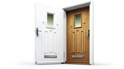 Composite door with modern design isolated on white background. Generative AI