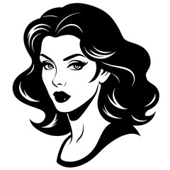Beautiful illustration of a long-haired woman's face, showcasing her elegance and unique style