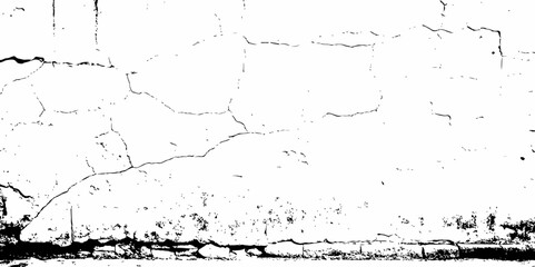 Black and white scratched grunge isolated on background, Cracked concrete wall covered texture . Ground cracks background.