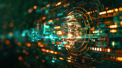  digital dollar, futuristic, backgound one sige light and other side dark