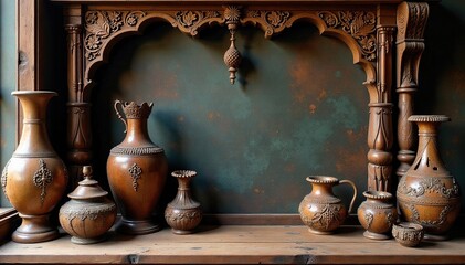 Intricate wooden carvings adorn antique articles , texture, craft, object