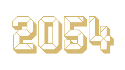 2054 Geometric Year Design Art.