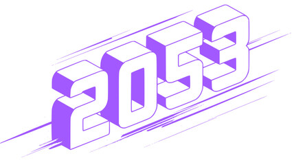 2053 Futuristic Year Isometric Design