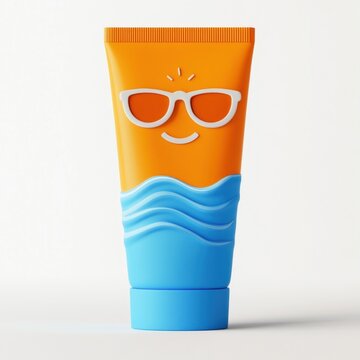 Sunscreen tube product sunscreen illustration glasses.