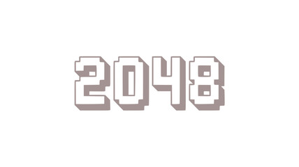 2048 Pixelated Year Number Design