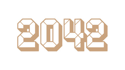 2042 Digital Year Geometric Design