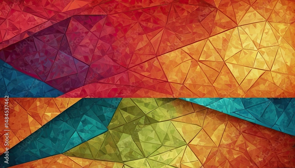 Poster A colorful triangle background with a triangle pattern.
4