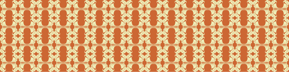 Elegant floral seamless pattern with intricate symmetrical designs. Perfect for wallpaper, fabric, textile, wrapping, background, or decorative use in digital and print projects.