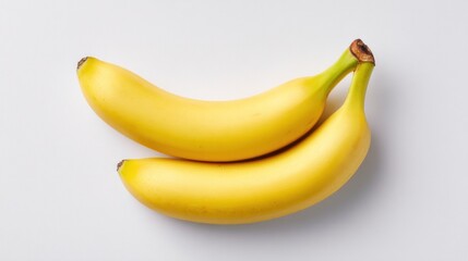 Two ripe bananas, top view