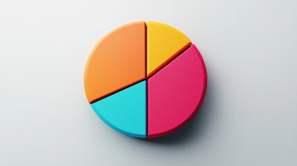 Obraz premium Colorful Pie Chart Segments on Minimalistic Background for Data Visualization and Business Presentations
