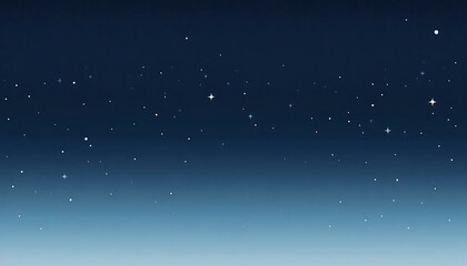 A serene vector illustration shows a twilight gradient sky dotted with numerous bright stars above.