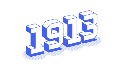 1915 Isometric Year Design Graphic