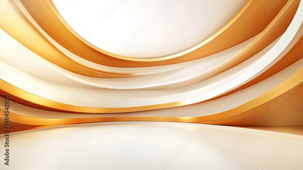 Poster elegant abstract background with curved lines and warm golden tones for creative design projects