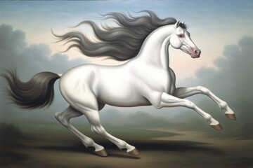 Naklejka premium Unicorn stallion animal mammal.