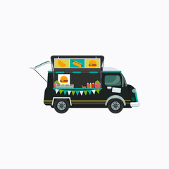 Food truck icon logo flat vector design