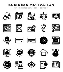 Business Motivation icons Pack. Lineal Filled icons set. Business Motivation collection set.