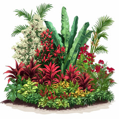 Fototapeta premium Lush tropical garden landscaping design (1)