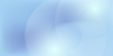 Abstract circle lines on light blue background. Geometric stripe line art design for poster, brochure, cover, website, header, web banner, presentation.