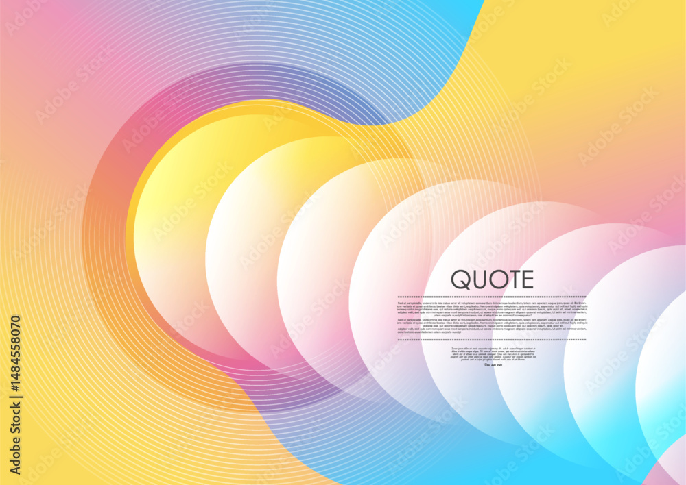 Poster Bright pastel abstract elegant background with waves and circles. Vector brochure creative graphic design