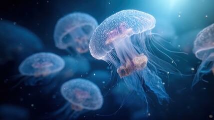 Jellyfish in deep sea