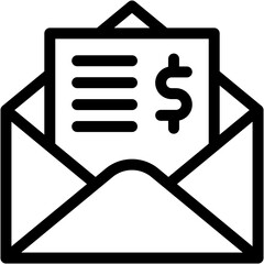 Vector Icon email, payment, mail, letter, invoice