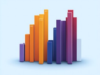 An abstract colorful bar graph showing data analysis information