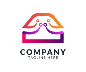 Home tech abstract colorful logo icon vector template design for corporate business.