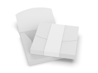 Blank t- shirt packaging paper box mockup template 3d illustration.