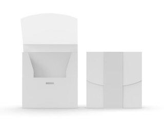 Blank t- shirt packaging paper box mockup template 3d illustration.