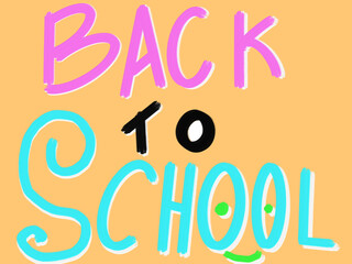 Back to school banner. Simple flat design with color doodle. Education flyer. illustration.
