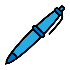 Ballpoint Pen Vector Filled Icon Design