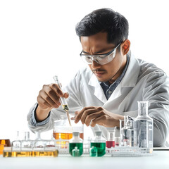 Scientist conducting lab experiment