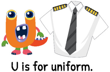 Playful Alphabet Illustration: U is for Uniform