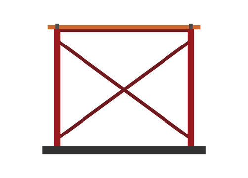 Iron scaffolding. Simple flat illustration.