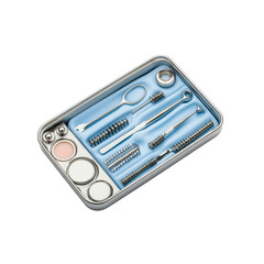 Metal Cleaning Kit with Various Tools in a Compact Case