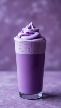 Vibrant Ube (Purple Yam) Cold Foam Latte: Espresso with Sweet Purple Topping