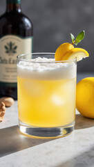 Sophisticated Zero-Proof "Whiskey" Sour Mocktail with Vegan Aquafaba Foam