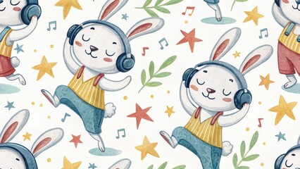 seamless pattern with rabbits