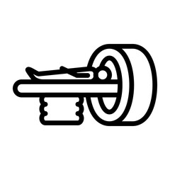 MRI Scanner Vector Line Icon Design