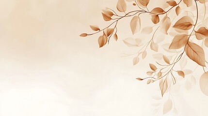 Soft sepia leaves on a branch