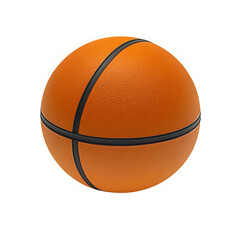 Fototapeta premium Basketball close up view on transparent background