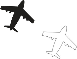 Naklejka premium Airplane vector illustration showing a flying aircraft icon used for travel and aviation design