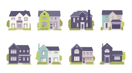 Fototapeta premium Isolated houses set