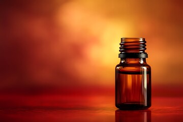 Amber bottle with warm background lighting