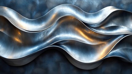 Naklejka premium Abstract forms of metallic silver and deep charcoal intertwine, creating a sleek and modern aesthetic that suggests industrial design and minimalist elegance