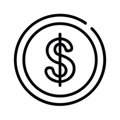 dollar icon on Transparent Background