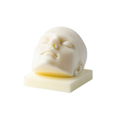 Fototapeta premium Realistic 3D Printed Human Head Model on a White Base for Medical Training and Art