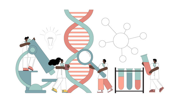 Genetic DNA research. Chemical, biological experiments