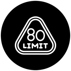 80 Speed Limit Icon